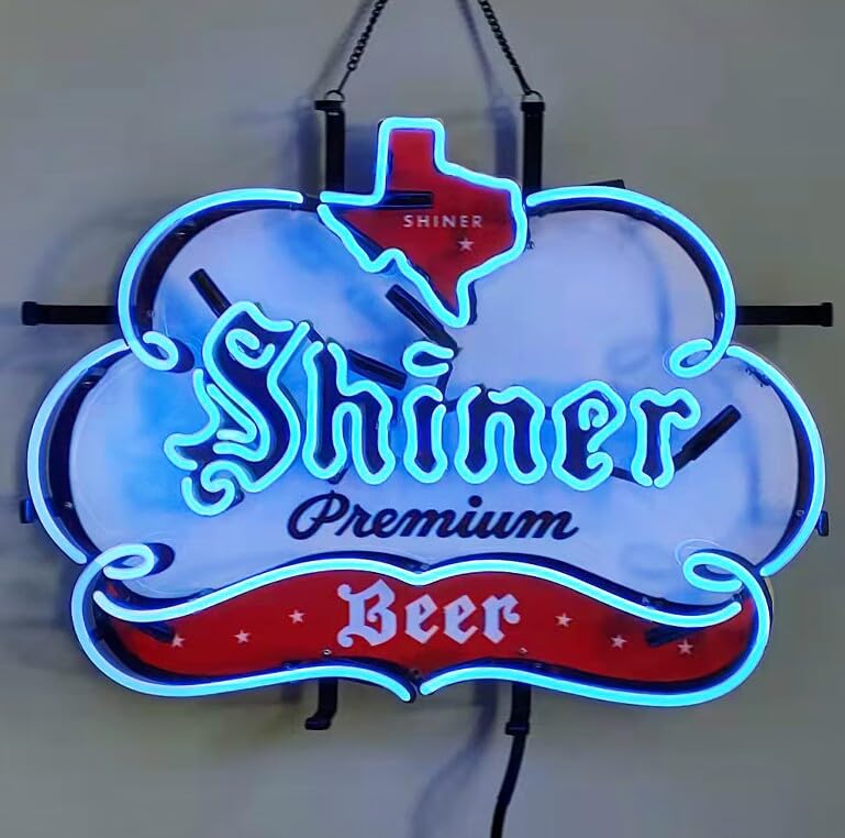 New Handmade Shiners Bock Beer Neon Sign Light Real Glass Neon Bar Signs For Home Bar Pub Man Cave Party Shop Store Recreation Room Home Room Garage Wall Windows Display Handcraft Artwork Gift 19x15