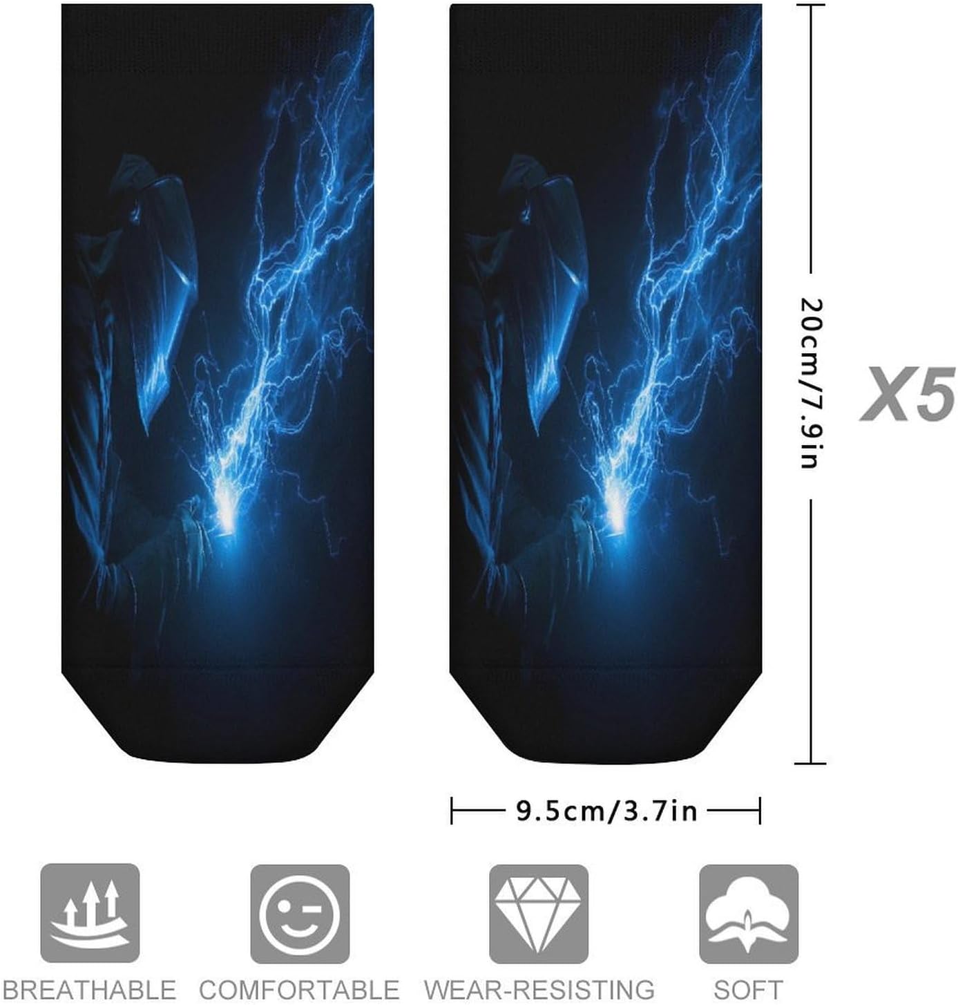 Welding Socks for Men Women 5 Pairs Ankle Socks