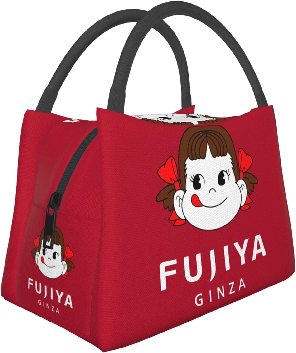 Amazon | ペコちゃん 保冷 がま口 ランチバッグ ブラック お弁当箱