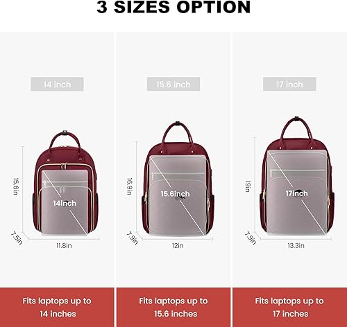 Miniatura 3 de LOVEVOOK Mochila para laptop para mujer, resistente al agua, mochila de viaje y trabajo, elegante bolsa de libros universitarios, bolsa de