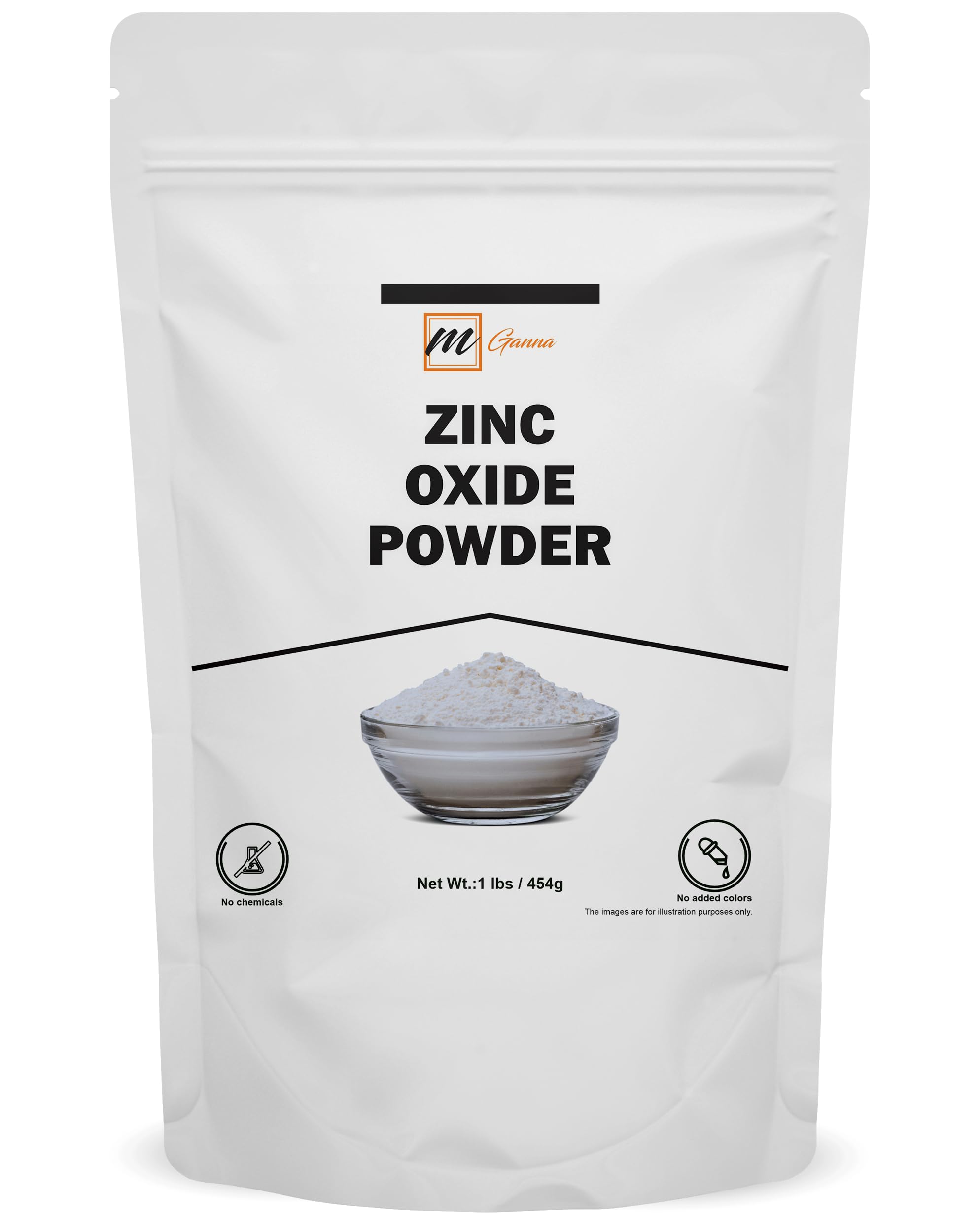 100% Natural Zinc Oxide Powder (Non-Nano and Uncoated) for Skin Hair and Health Care 1 LBS / 454 GMS