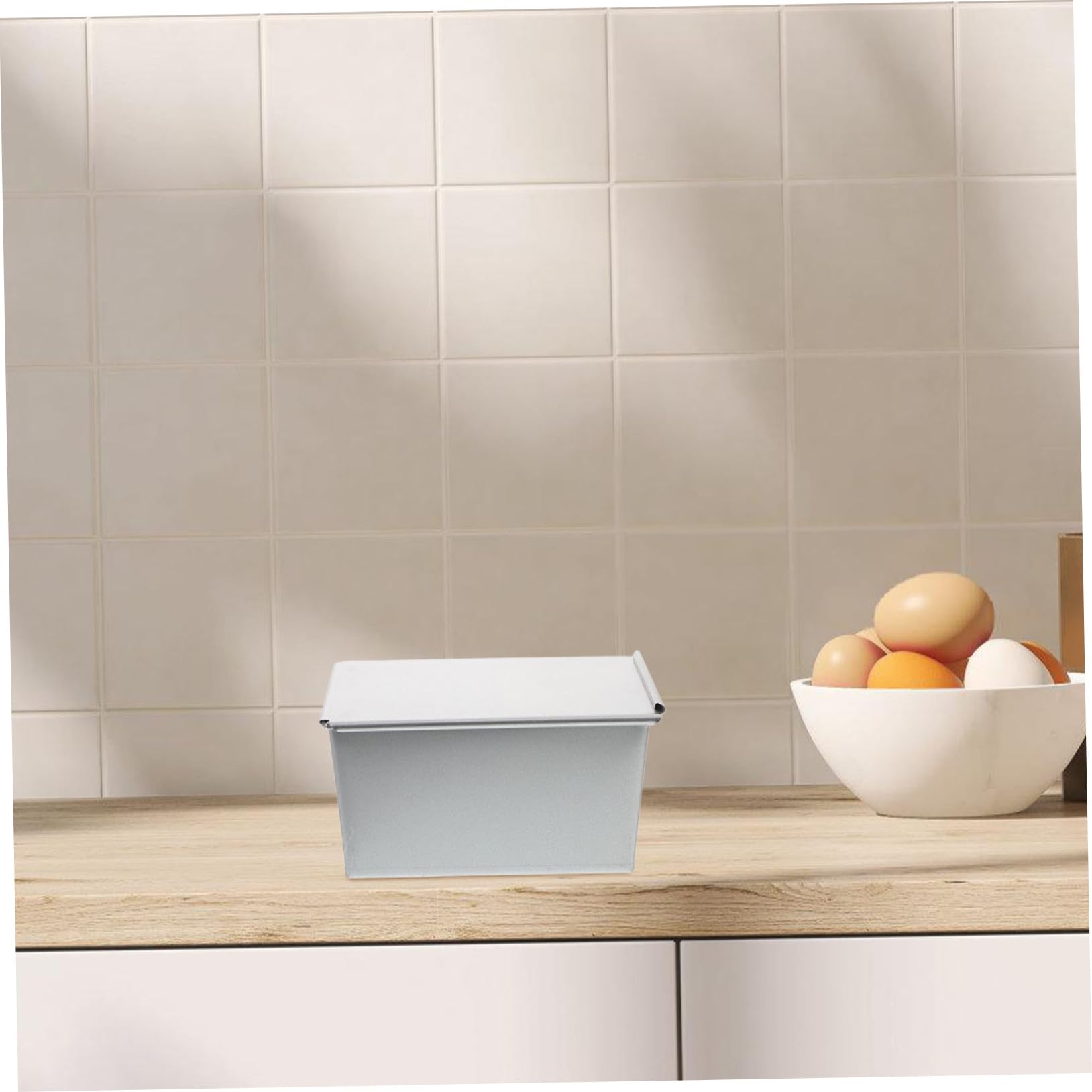 Zerodeko Rechteckige Brotform mit Deckel Toastbox aus Aluminiumbeschichtung Backform für Küche Brotorganizer Tragbar Brottablett Wiederverwendbar Antihaftbeschichtete