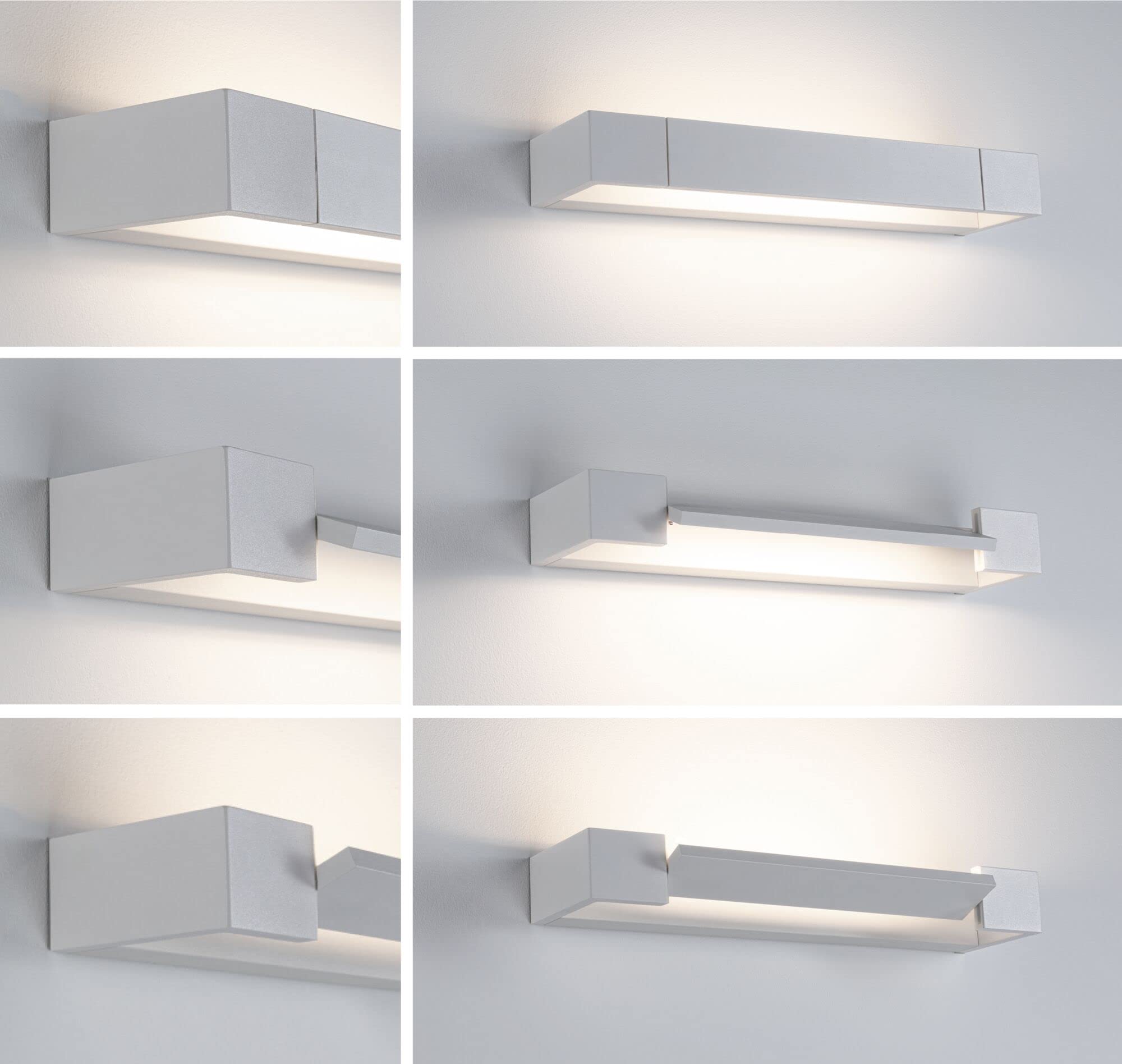 Paulmann 79515 plafonnier LED applique Lucille IP44 gradable éclairage plafond Blanc, éclairage salon Alu