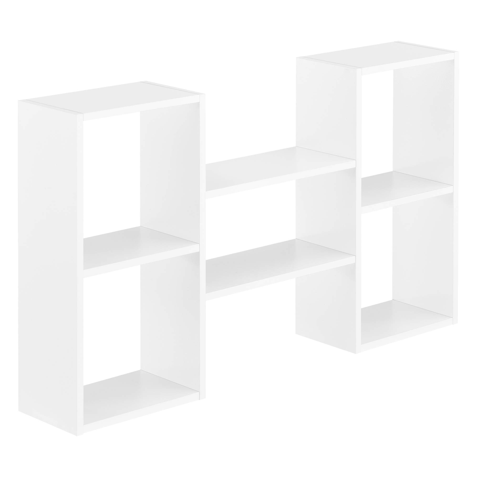 [en.casa] Meuble Mural Design Étagère Flottante Stylée 5 Compartiments de Rangement Capacité de Charge 20 kg Panneau de Particules Mélaminé 101 x 18 x 60 cm Blanc Mat