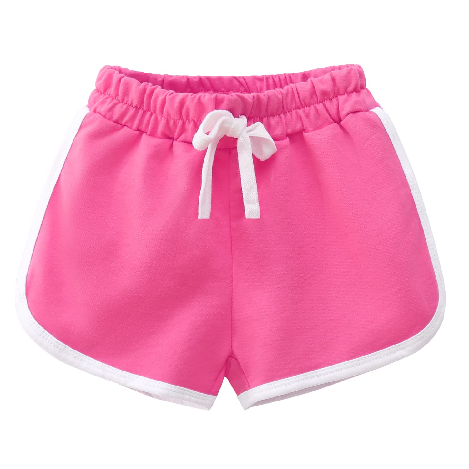 Paquete de 3 pantalones cortos deportivos de algodón para niñas pequeñas y grandes para entrenamiento, danza, delfín
