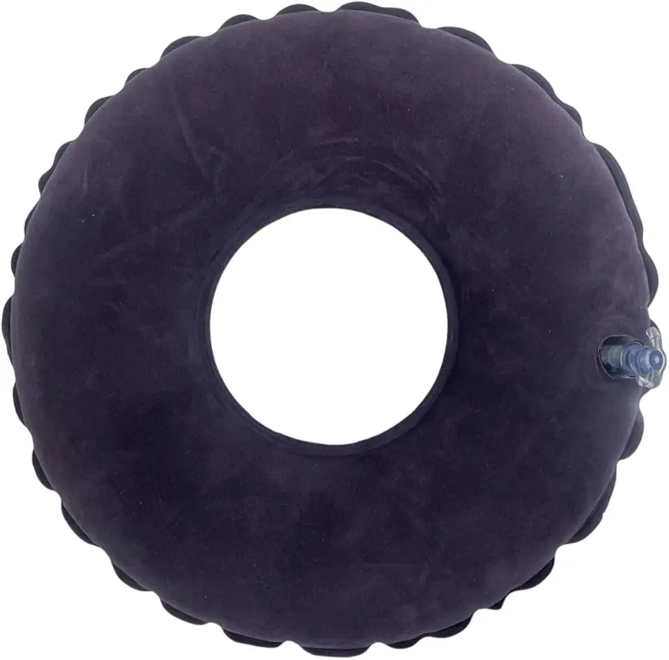 Almofada Inflável Ortopédica Redonda com Furo para Coccix, Próstata, H