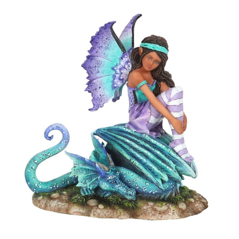 Sculptures de fée fée Amy Brown 16 cm en résine violette aux finitions d'art