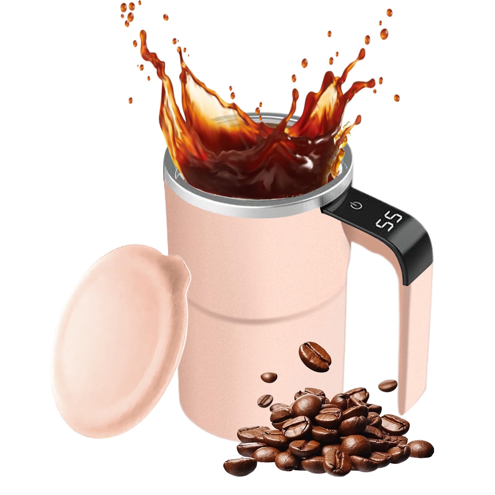Taza de Autoagitación Taza de Café Portátil con Display Automático de