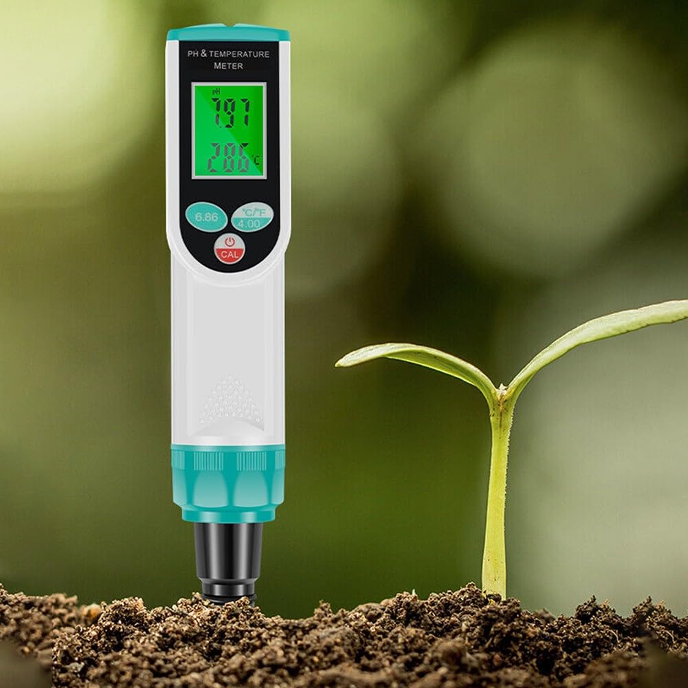 Misuratore di pH digitale per alimenti con sonda di temperatura, per calibrazione automatica e pasta madre ATC, carne, formaggio, suolo e giardinaggio