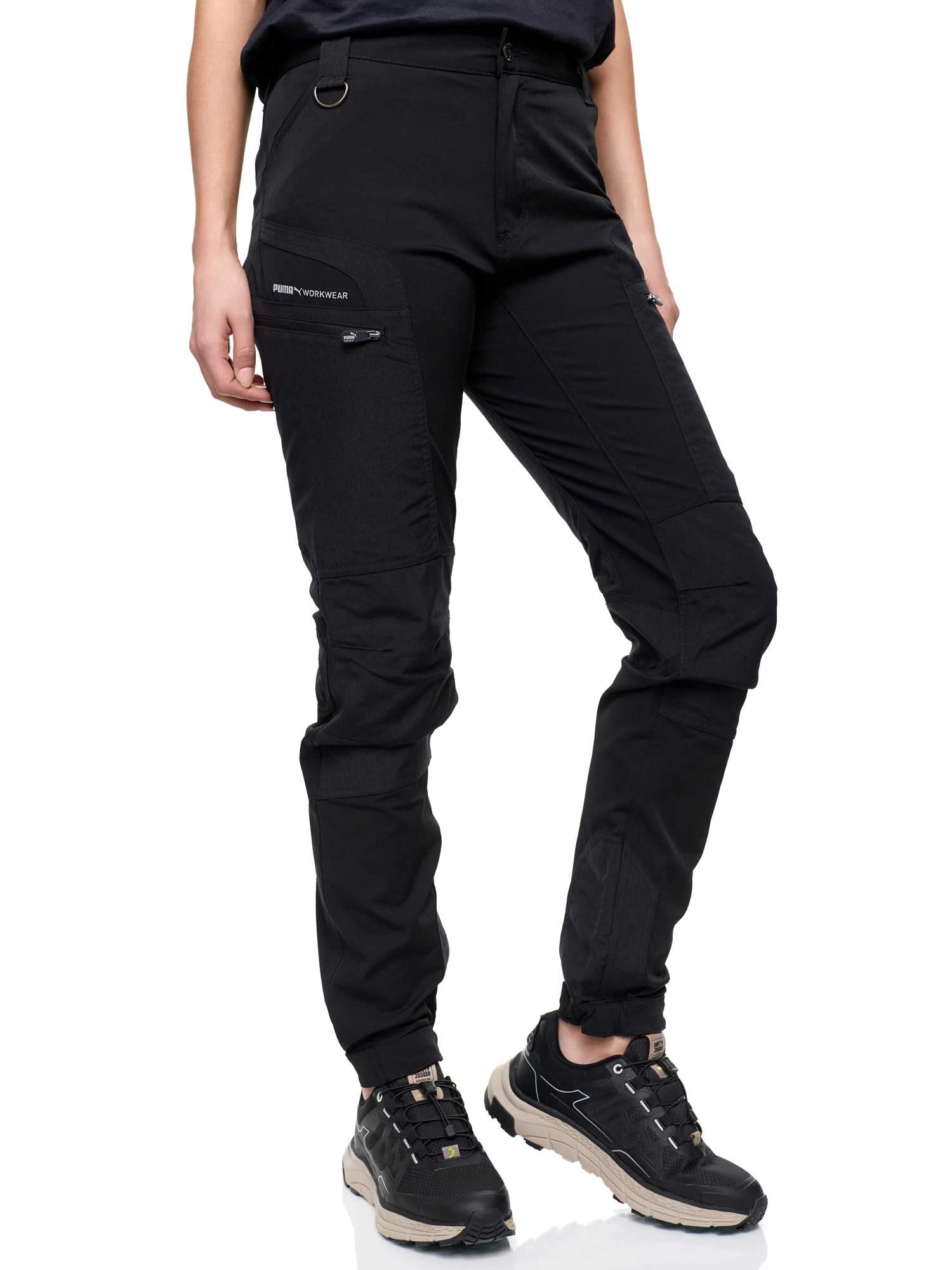 PUMA Workwear Pro-One Wanderhose Damen - Robuste Outdoorhose für Damen - Mit verstärktem Nylon für Langlebigkeit - Trekkinghose mit 4-Wege-Stretch - Verstellbarer Knopfleiste