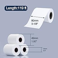 Vista 3 de MFLABEL Rollos de papel térmico para recibos de 3-1/8" x 119' - 10 rollos para impresora térmica POS de 80mm