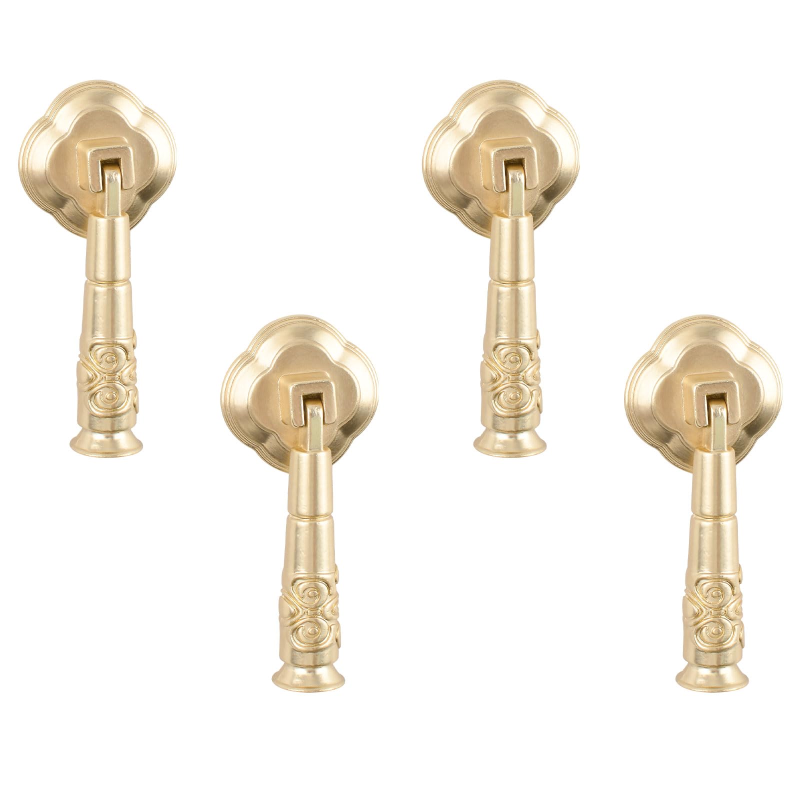 Morobor Gold Auspicious Cloud-Shaped Cabinet Pulls, 4Pcs Solid Pendant Handles Knob Zinc Alloy Handles Knobs With Mounting Screws For Cabinets Drawer Door Furniture Decorative