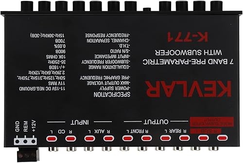 Miniatura 5 de Ecualizadores de amplificador de automóvil, ecualizador gráfico universal de paso bajo de 7 bandas, ecualizador gráfico de audio para automóvil,