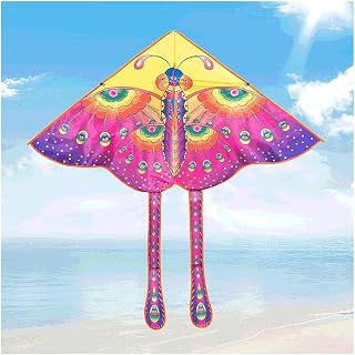 Kite for Outdoor Butterfly Kite with Tail for Kids & Adults,Huge Kite with 5 Specifications of Kite String,Perfect for Outdoor Games/Activitie-Pink Easy to Fly Kites Gift (Color : 700m)