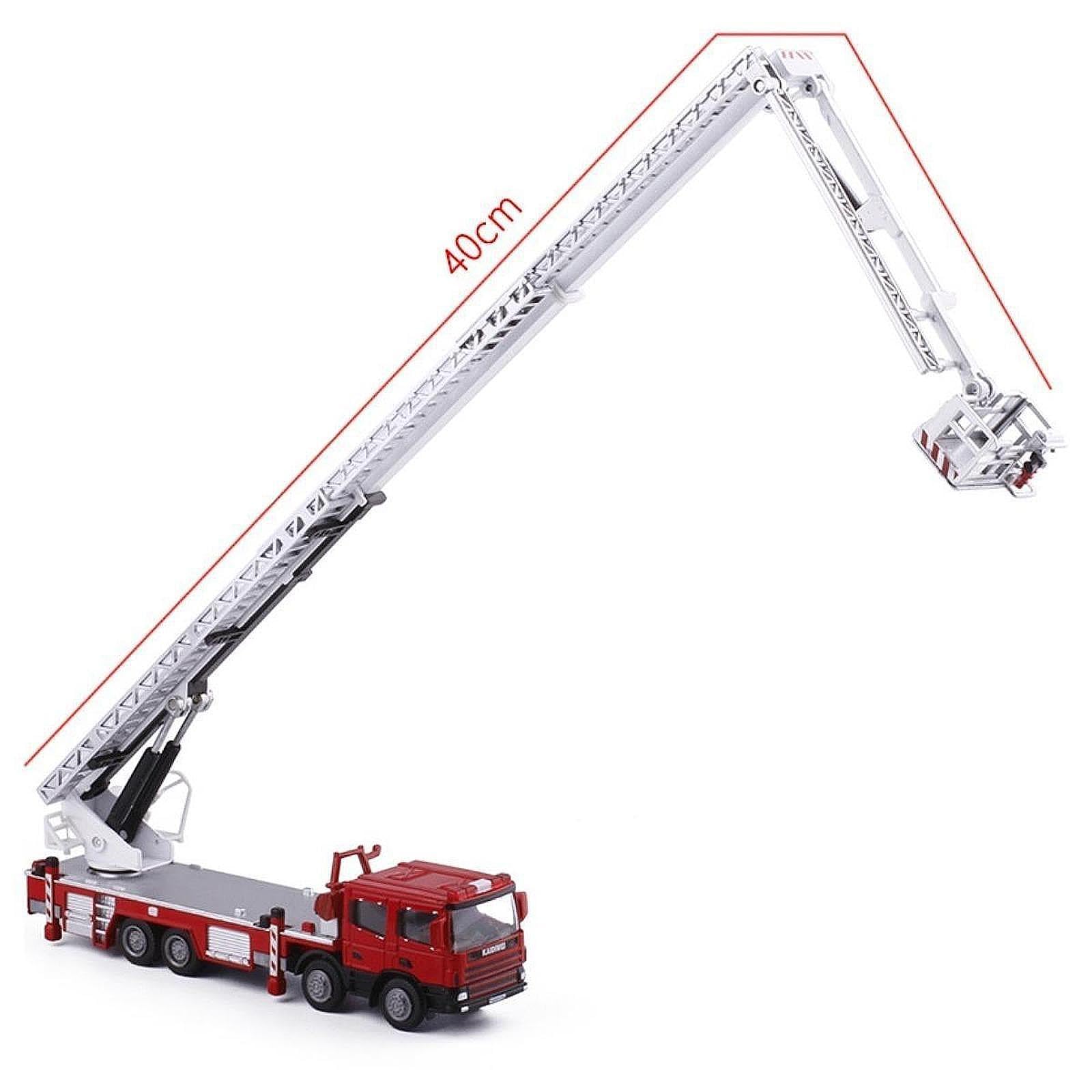Camion de Pompiers Miniature En Métal Moulé sous Pression, échelle 1:50 – Mini Camion de Pompiers Réaliste pour Enfants