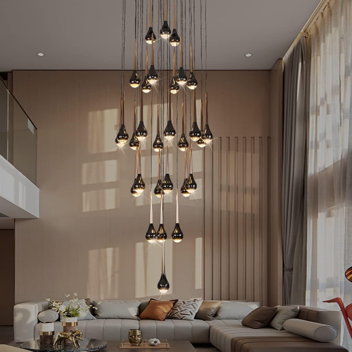 Lustre LED Moderne pour escalier, Suspension, éclairage de Salle à Manger, Salon, Villa, 9 têtes
