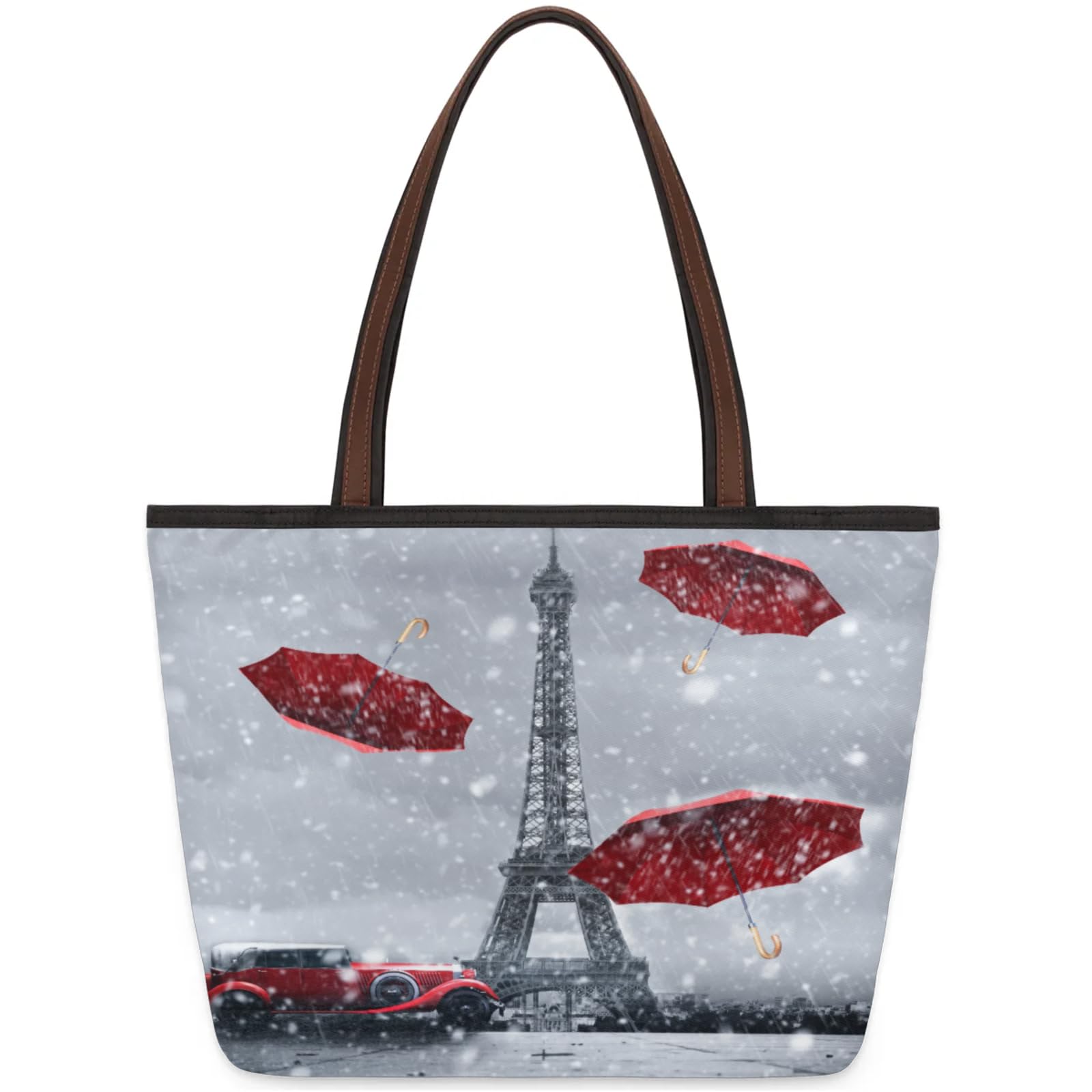 Tower Umbrella Car Tote Bag Multi Pocket Zippered Beach Bag Lightweight Waterproof Handbag for Women Men Work Gym Travel Swimming Yoga Grocery Shopping L