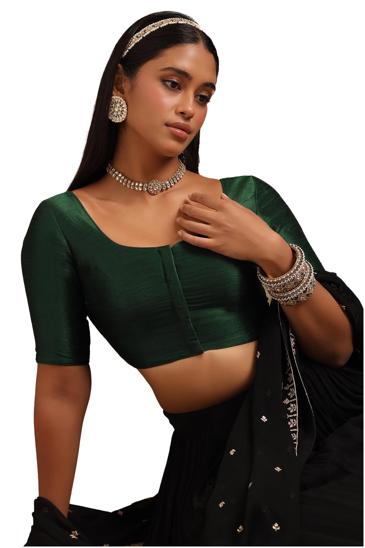 soch Womens Art Silk Solid Padded Half Sleeve Blouse-picture-13