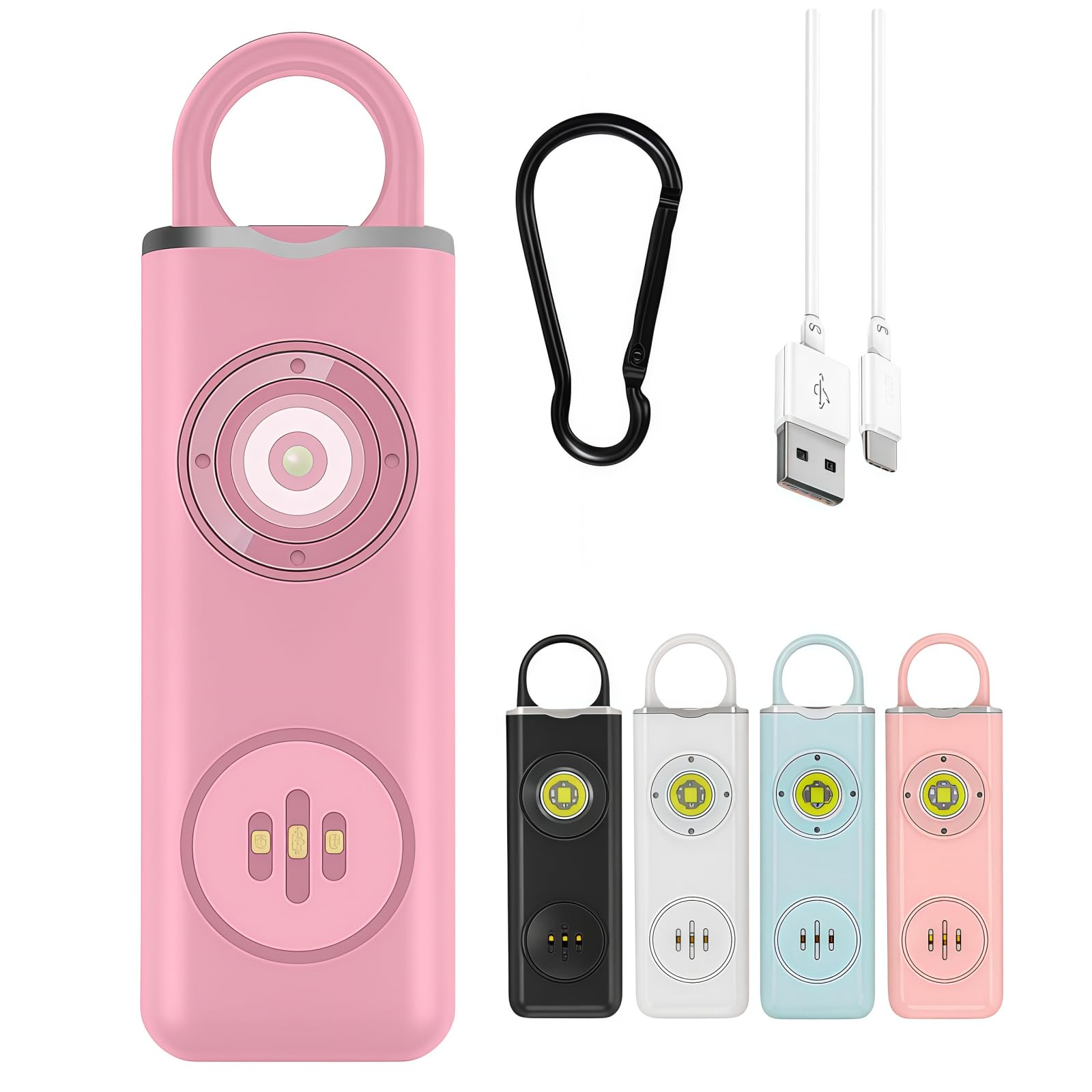 Version Améliorée Vigipulse Alarme De Poche 2026, Porte Clef Alarme Anti Agression avec Sirène Puissante Et Lumière LED, Sécurité Portable pour Femmes Hommes Enfants Personnes Âgées (Rose)