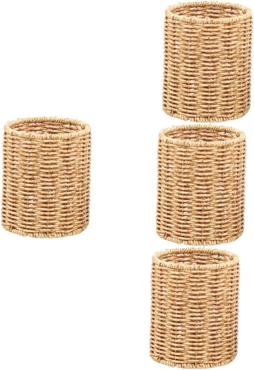 Porte-stylo Pot à crayons Fournitures de bureau Organisateur de stockage Conteneur 4pcs Porte-stylo Rond Bureau Table Pot Art Maquillage Pinceau Pot Stylo Tasse Bureau Stylo Organisateur Trousse Litté