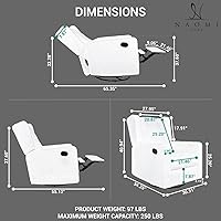 Vista 2 de Naomi Home Odelia - Sillón reclinable, mecedora, deslizador, giratorio