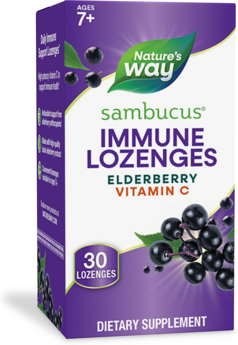 Nature’s Way Sambucus Immune Lozenges, with Vitamin C, Black Elderberry Extract, Immune Support*, 30 Lozenges (Packaging May Vary) Nature’s Way Sambucus Immune Lozenges, with Vitamin C, Black Elderberry Extract, Immune Support*, 30 Lozenges (Packaging May Vary)
