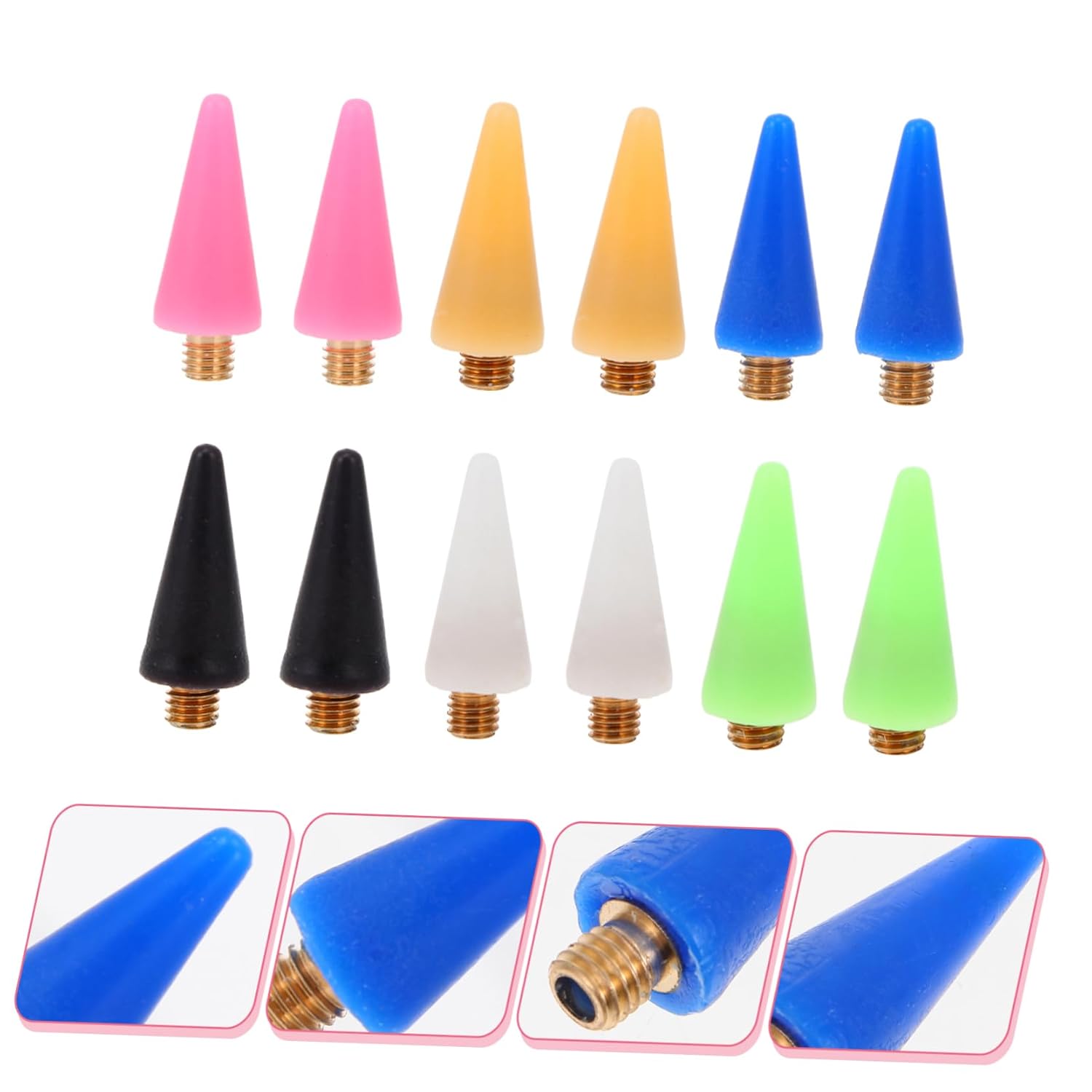 24pcs Wax Replacement Tips for Nail Dotting Pen Multi-color Wax Tips for Rhinestone Picker for Nail Art Decoration and Manicure