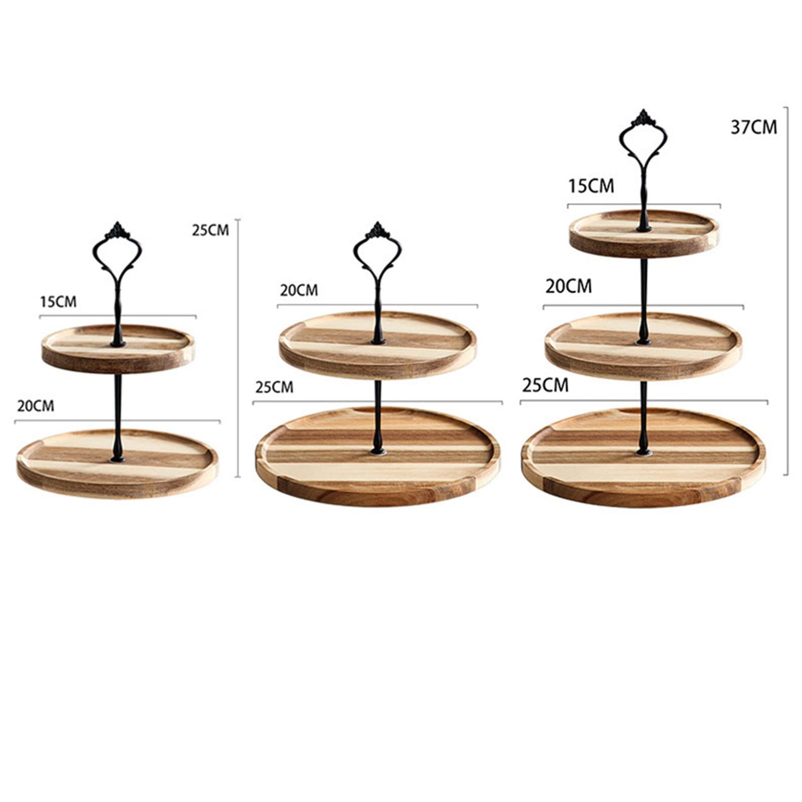 Présentoirs à Gâteaux Présentoir de dessert mariage partie support petit gâteau à plusieurs niveaux pour Fêtes Mariages et Anniversaires(25x25cm)