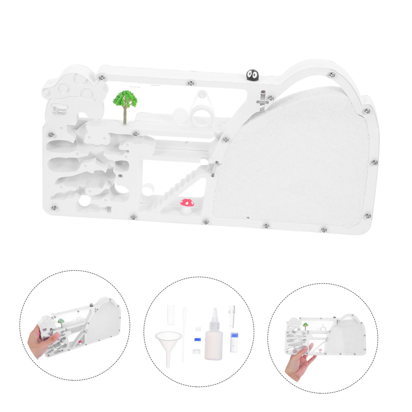 Granja de Hormigas Castillo Blanco Abs para Observación Científica | Kit Científico para Observar el Hábitat Hormigas, Decoracion Colegio, Casa Transparente para Experimentos
