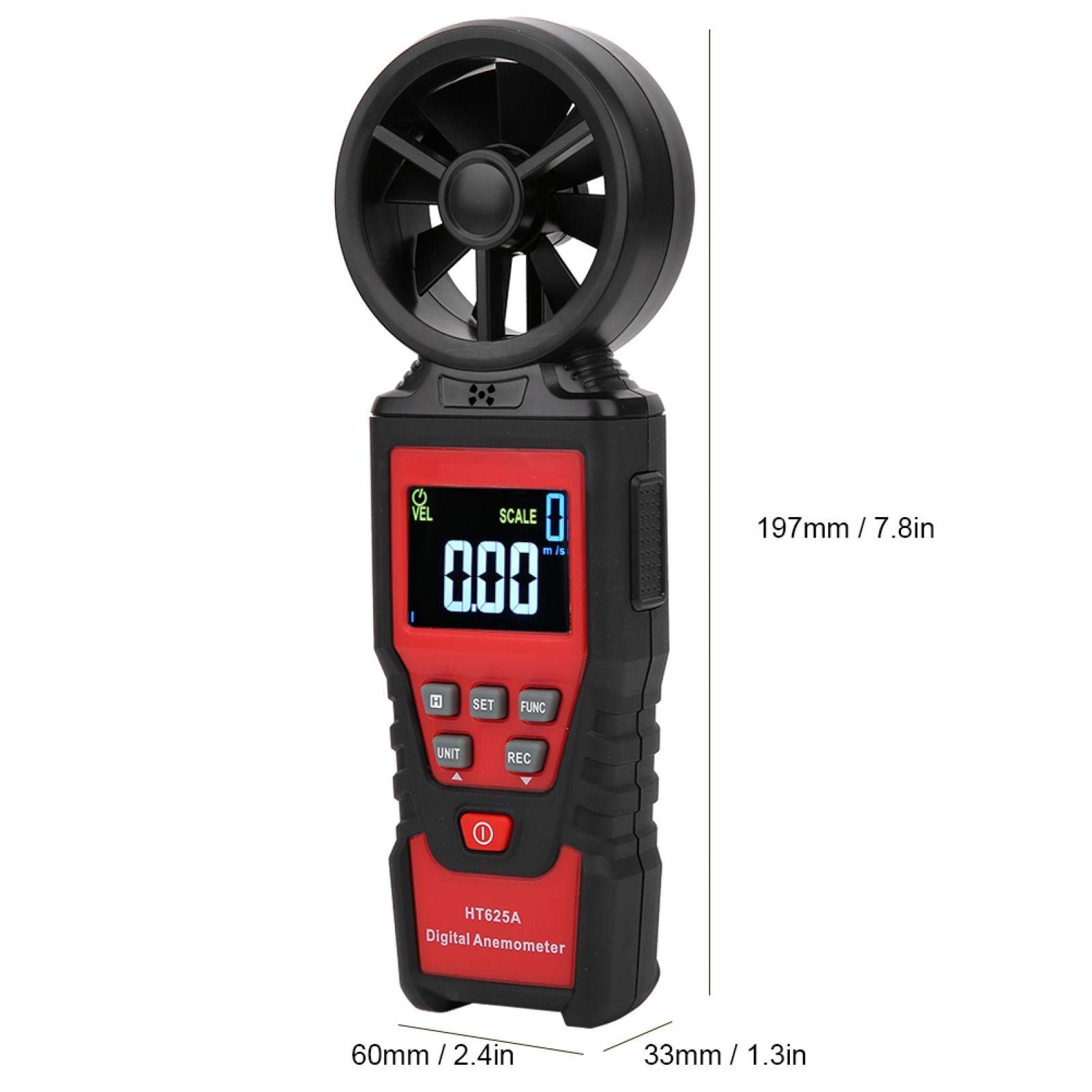 HT625 Anemometer, kann Windgeschwindigkeit, Tester und Detektoren Luftstrom und Anemometer Luftvolumen, Temperatur und Luftfeuchtigkeit messen, Handanemometer