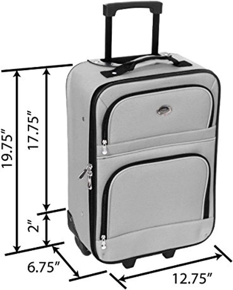 New Red Travel Carry On Suitcase On Wheels With Extendable Handle [Apparel]