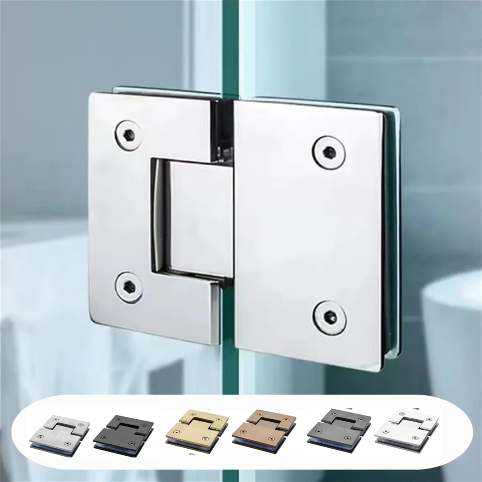 2 uds 180 grados Clip de escaparate acero inoxidable soporte vidrio resistente abrazadera puerta ducha bisagra muebles piezas repuesto(Silver)