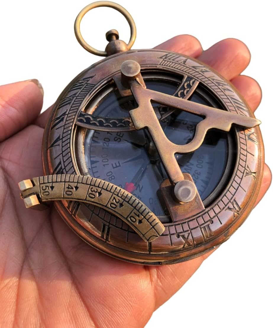 Personalized Compass, Dad from Daughter, Dad's Gift for Father's Day/Birthday/Anniversary/Christmas/Retirement Customized Working Brass Compass (Dear Dad)