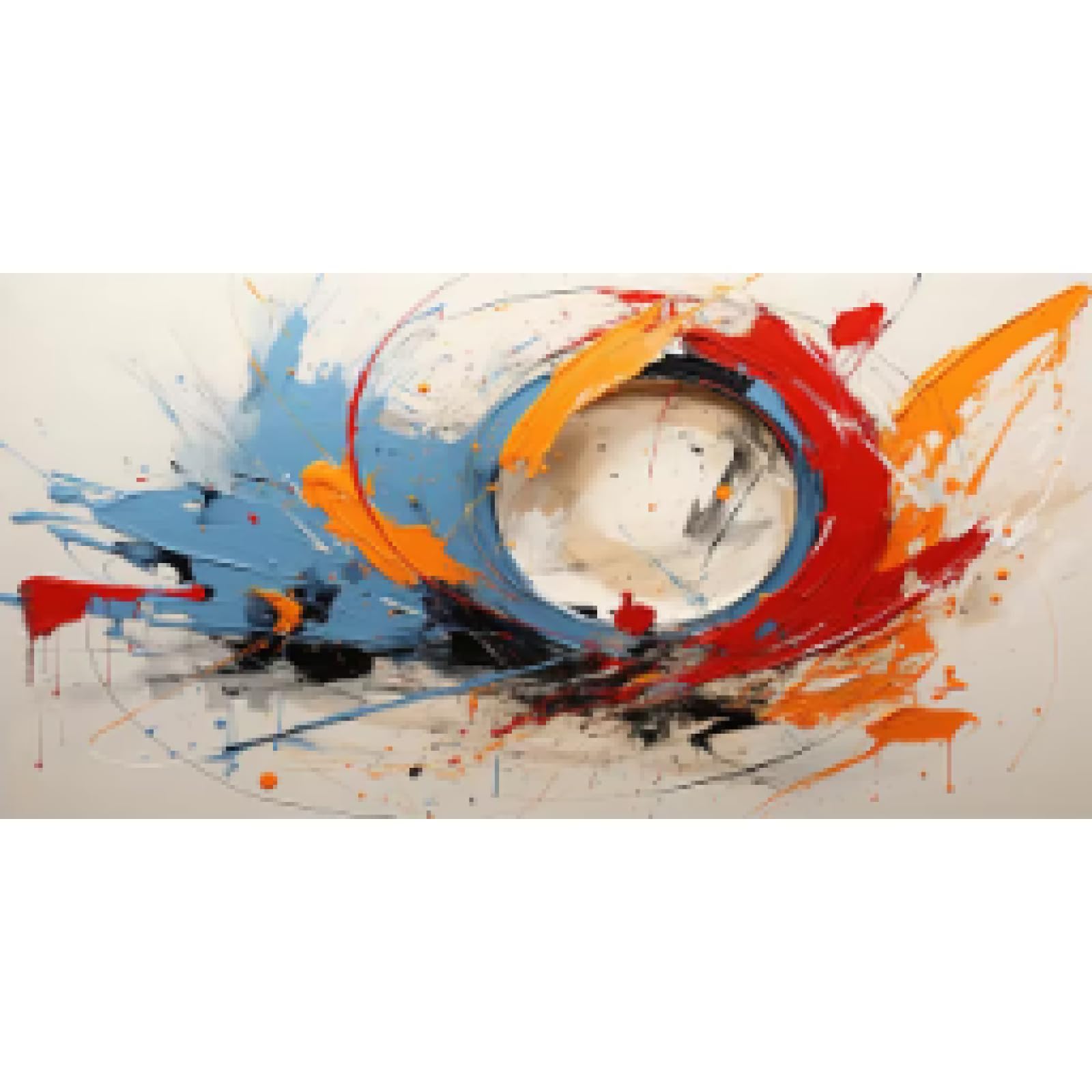 MAIMANG Nowoczesny abstrakcyjny wirowy okrąg nadruk płótno farba kolorowy okrąg wzór plakat do salonu gabinetu wystrój 80 x 160 cm bez ramy