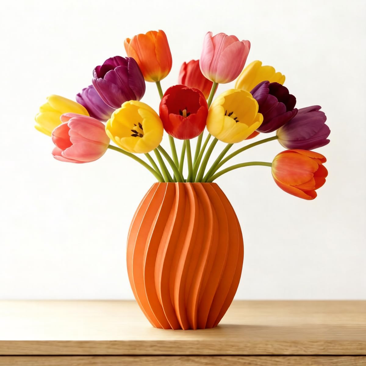 Vase décoratif moderne plissé en céramique pour salon et bureau