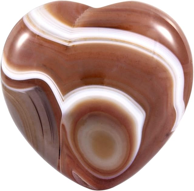Nupuyai Carnelian Heart Palm Worry Stone for Chakra Reiki, Healing Crystal Love Stone for Home Decoration 45mm