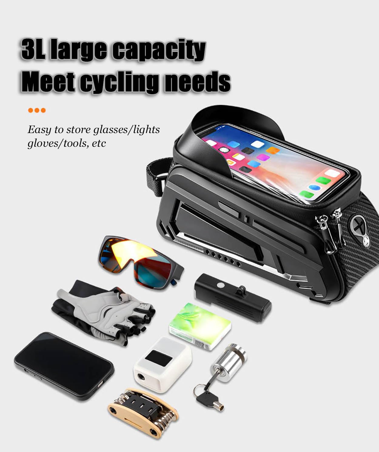 Fahrrad Rahmentasche für Giant AnyRoad Advanced 2019, wasserdichte Fahrradtasche Rahmen Handy mit TPU Sensitivem Touchscreen, Fahrrad Lenkertasche Oberrohrtasche