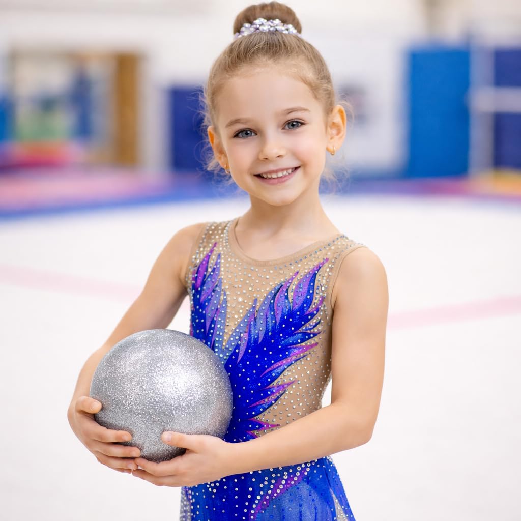 kowaku Ballon de Gymnastique Rythmique Gonflable de 18 Cm, Robuste et Résistant, pour La Compétition, Bleu de Mer