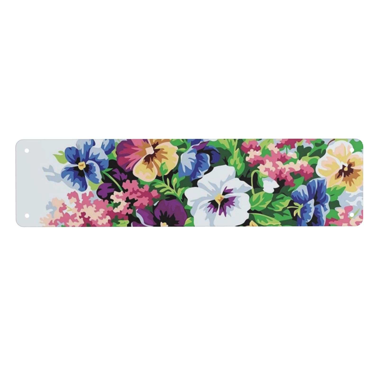 Vintage Metal Tin Signs Retro Garage Signs Stylish Wall Art Plaques for Home Decor Unique Poster 4x16 Inch Pansy Flowers Metal Sign Outdoor Wall Decorations Gifts