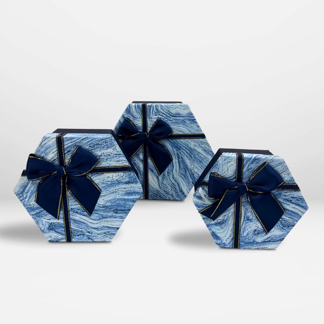 the peach tree Elegant Treasure Gift Box Set" – Blue Abstract Design - Hexagon (B0CPYDKXWW) Amazon Price History, Amazon Price Tracker
