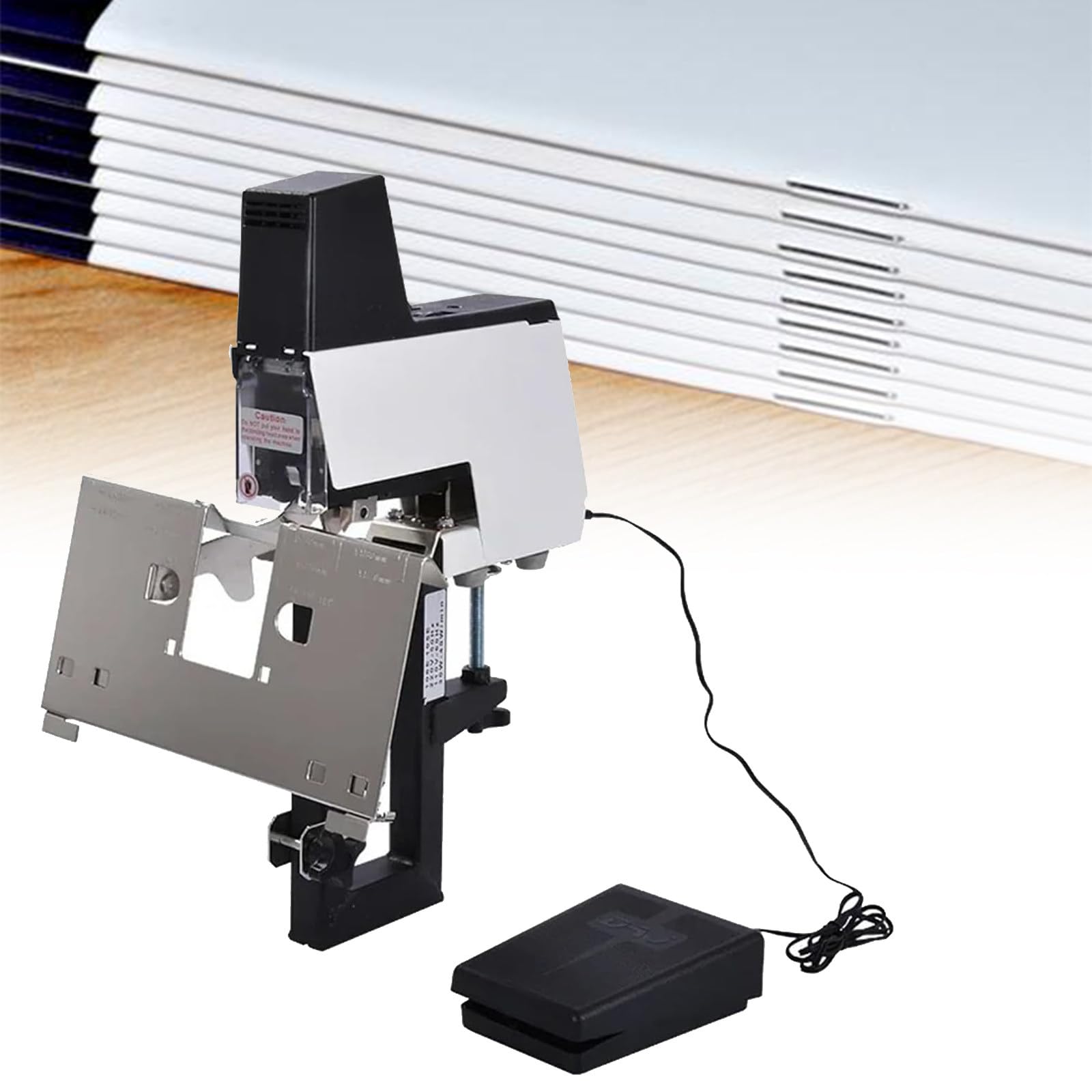 Grapadora Rápida Automática Eléctrica 106, Grapadora de Sillín Automática de Alta Resistencia, Grapadora de Sillín Eléctrica con 9 Niveles de Intensidad Ajustables y Pedal. 220V