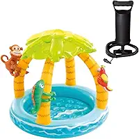 PISCINA INFANTIL 45L COM COBERTURA UV + BOMBA MANUAL