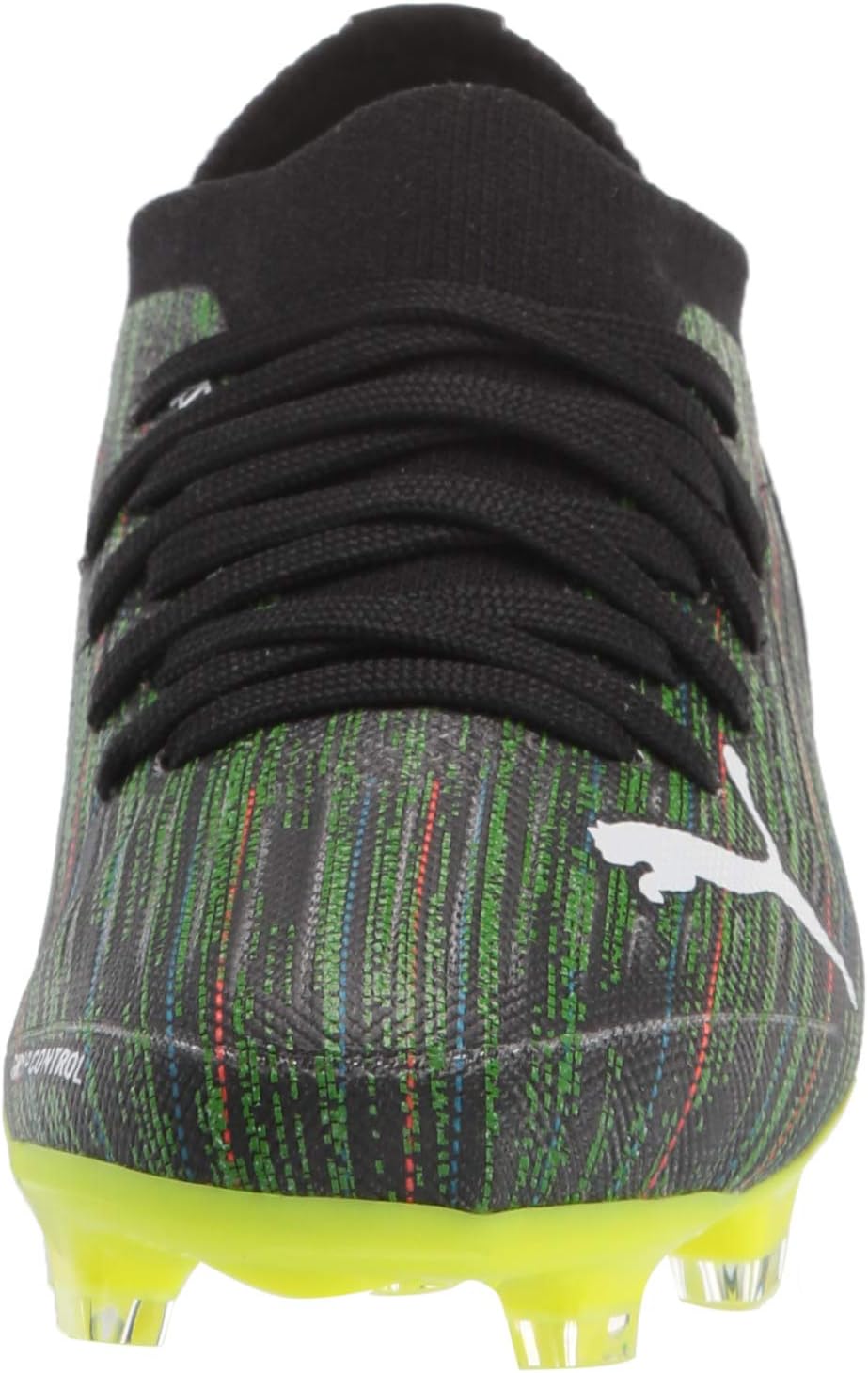 PUMA Ultra 3.2 FG/AG JR Soccer Shoe, Black White-Yellow Alert, 5 US Unisex Big Kid