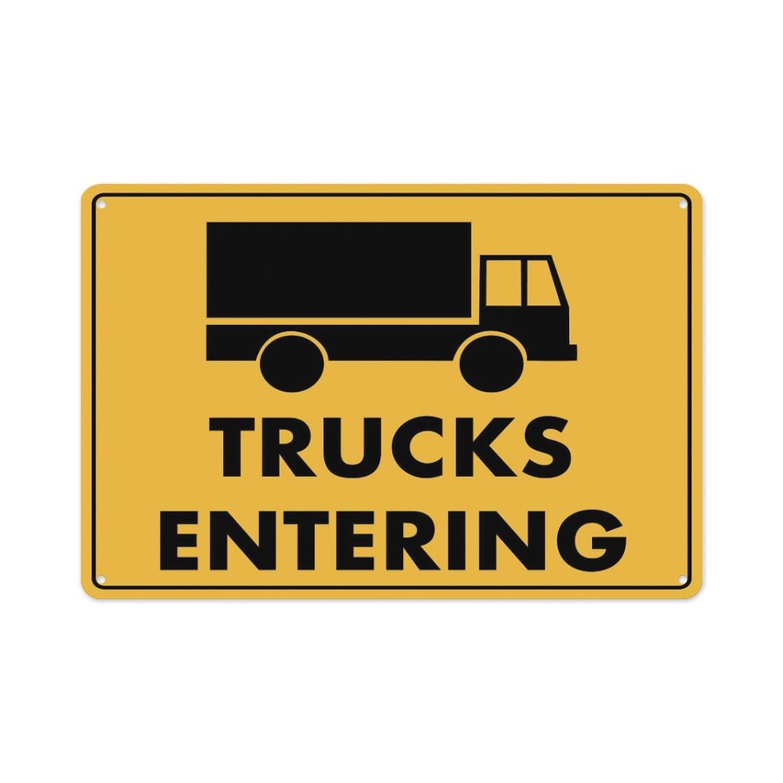 Peiyeety A06 Trucks Entering Image Sign Aluminum Tin Warning Signs For Home Outdoor Garden 8X12 Inches