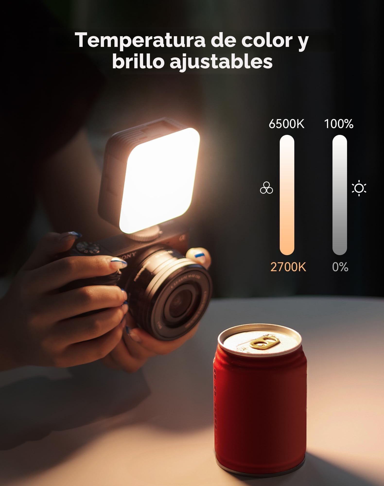 SMALLRIG P96 Luz de Video LED, Luces LED Portátiles para Cámaras, 96 Perlas LED para Iluminación de Video y Fotografía, Panel Recargable 2200mAh CRI95+ 2700-6500K - 3286BC