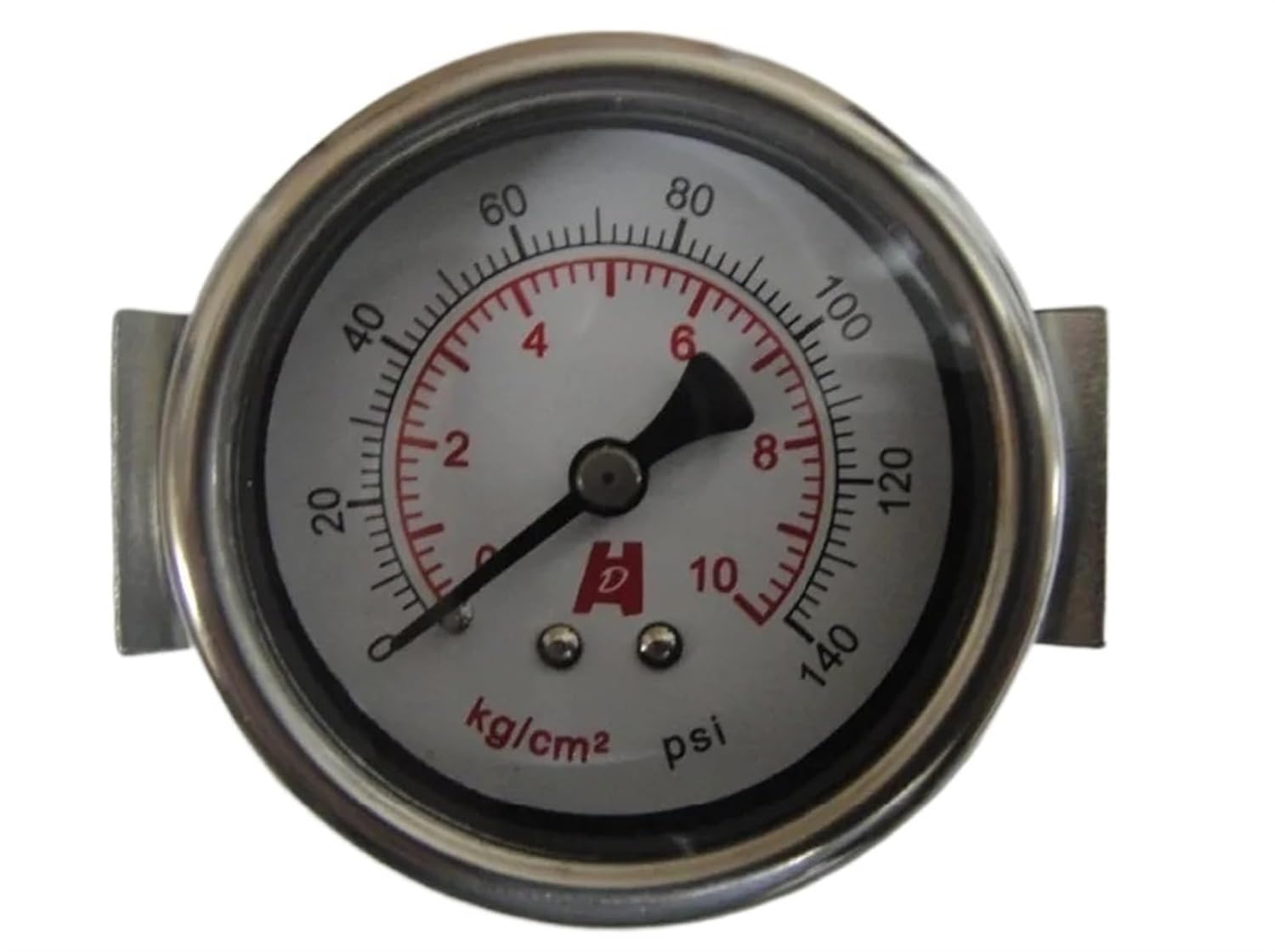 4pcs/lot Y50-ZV 2" 50mm 140psi Pressure Gauge,10kg/cm2 Manometer,PT1/4 Back Thread with U-clamp