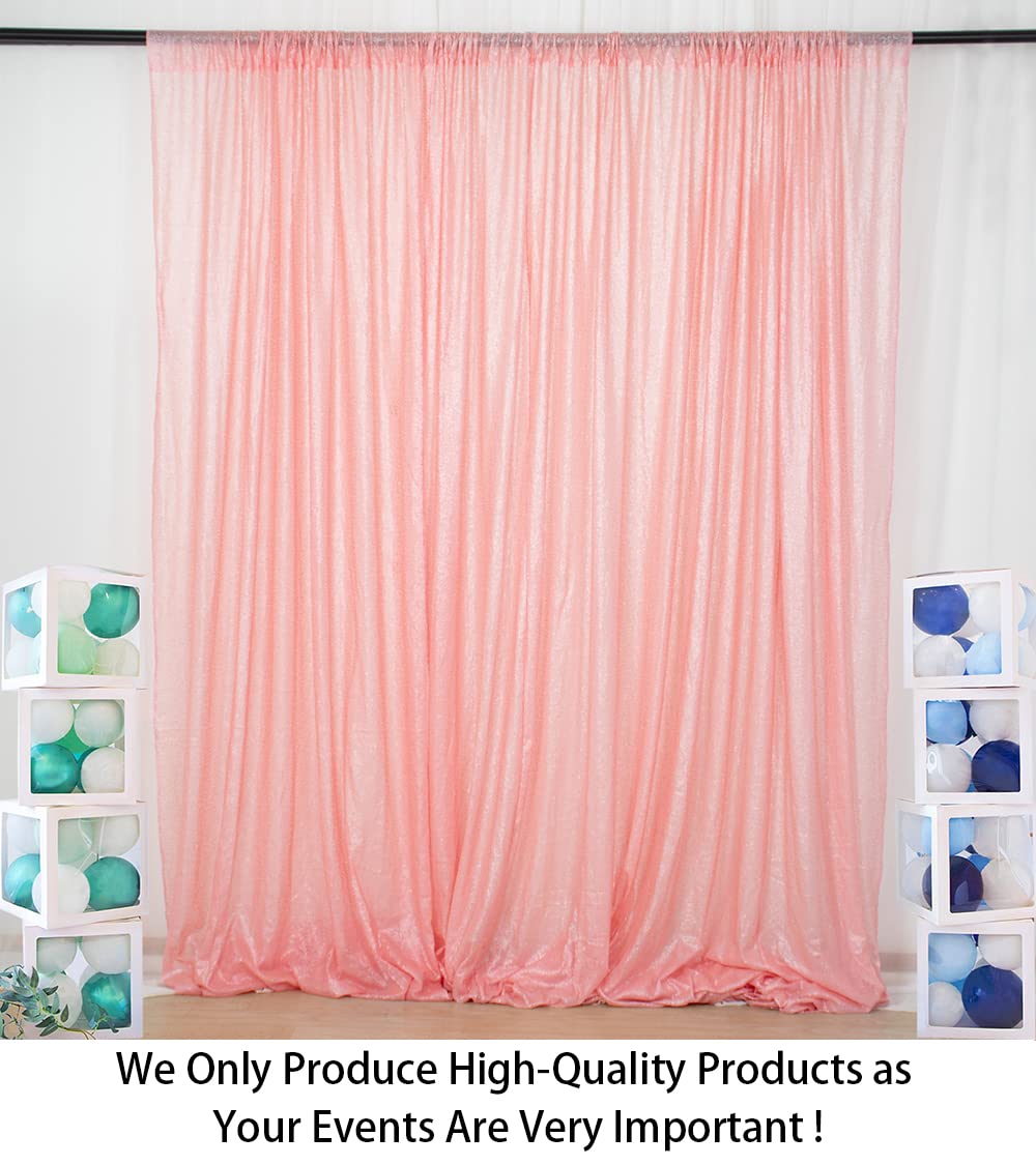 ShinyBeauty Pink Sequin Backdrop Curtains 2 Panels Seuqin Bakdrop 4x8FT Shimmer Backdrop for Photography Wedding Backdrop Drapes Pink Glitter Backdrop Curtain for Baby Shower Decoration