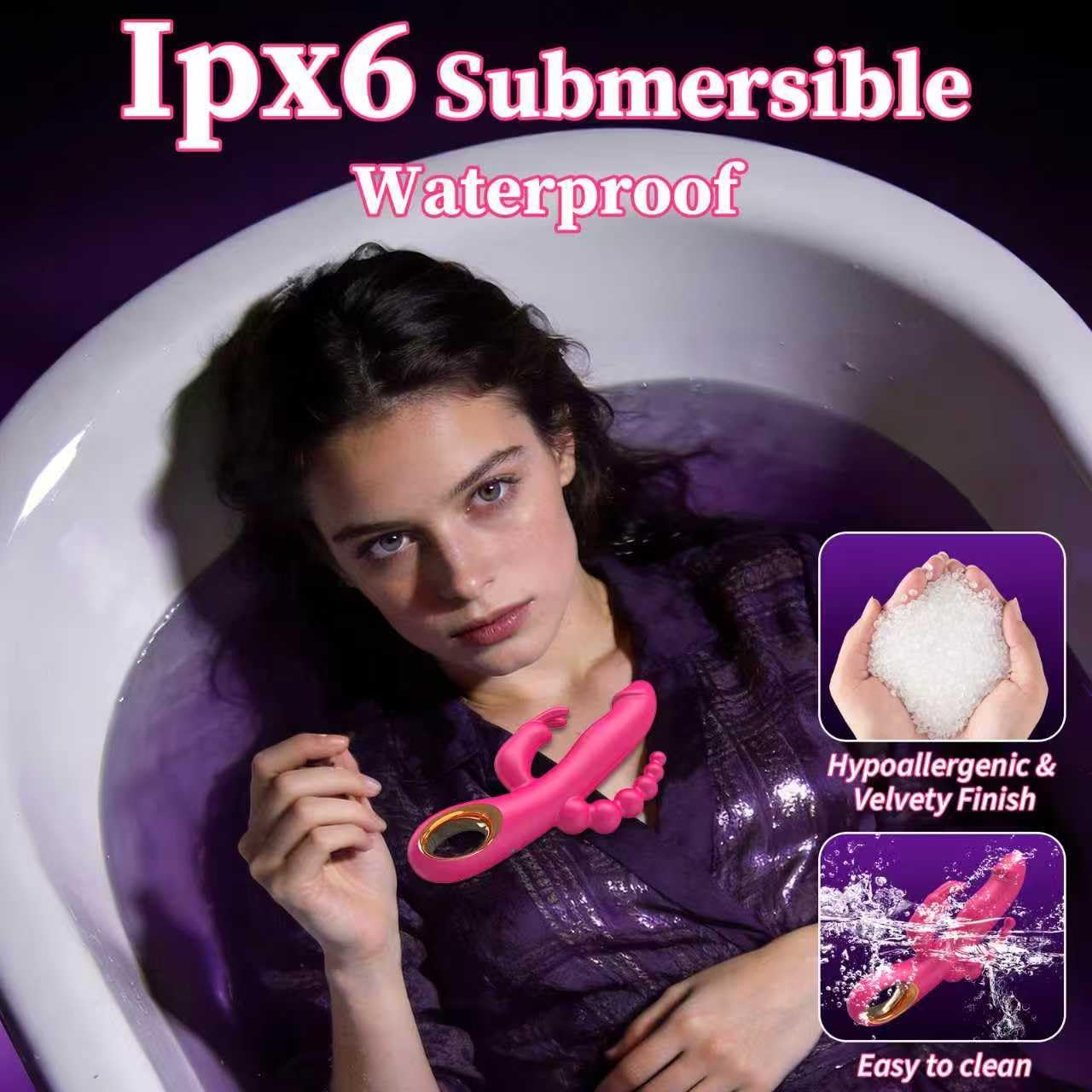 Thrusting Dildo Vibrator Women Sex Toys, LOBBKSHA G Spot Anal Rabbit Vibrators with 10 Powerful Thrusting & 10 Vibration Modes Soft Quiet Waterproof Rechargeable, Rose Adult Sex Toys for Sex Pleasure