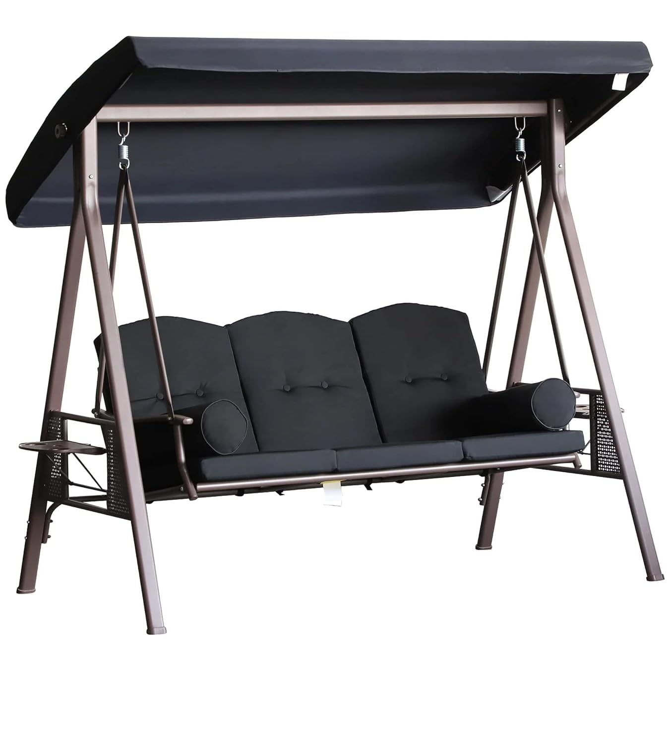 Swing Chair 3 Seater | Garden Swing seat Black | Outdoor Canopy Cushioned Bench Bed Seat | Weight Capacity 450 Kg-image-40