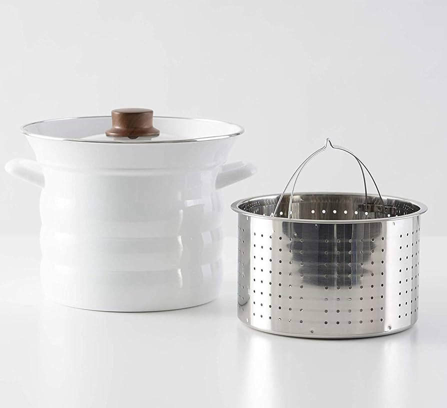 Amazon｜富士ホーロー パスタ鍋 IH対応 パスタポット ホワイト 20cm N